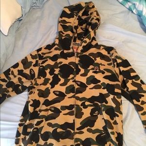 Bape hoodie XL yellow camo
